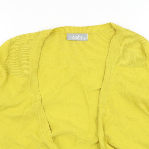 Wallis Womens Yellow V-Neck  Cotton Cardigan Jumper Size S