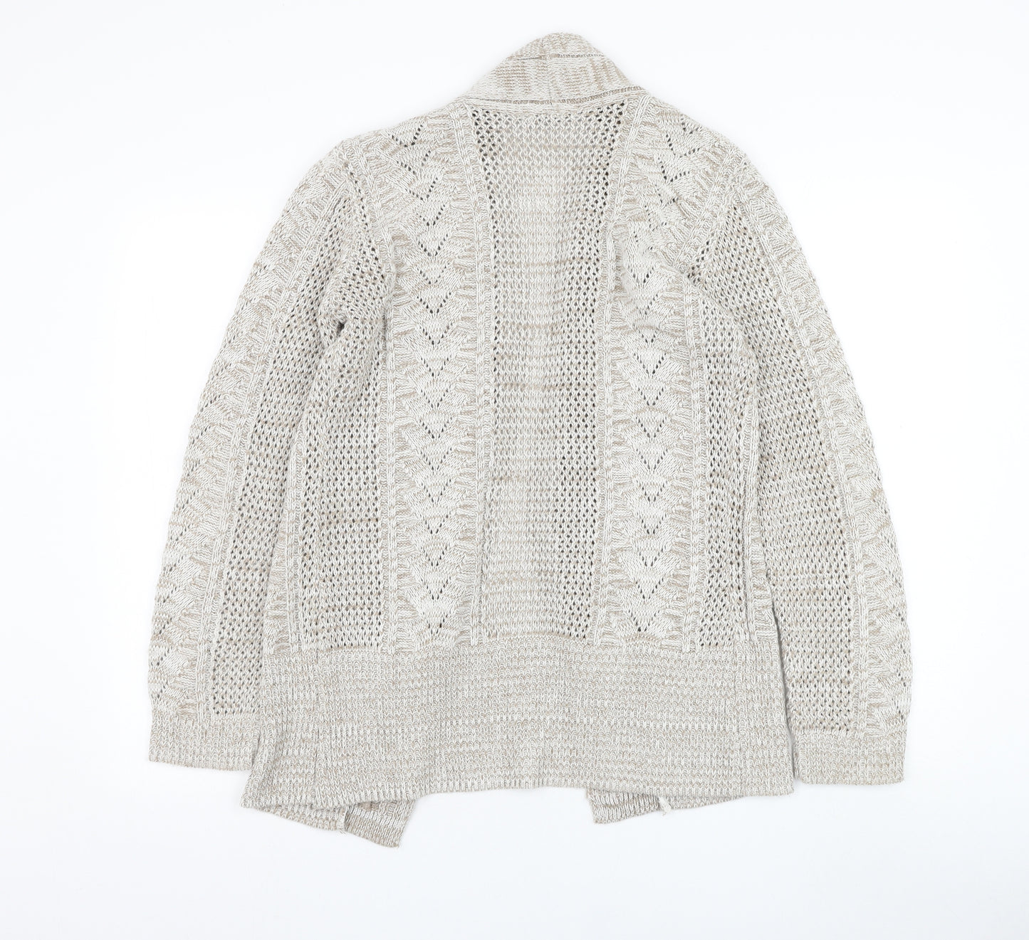 One By One Womens Beige Square Neck  Polyester Cardigan Jumper Size S