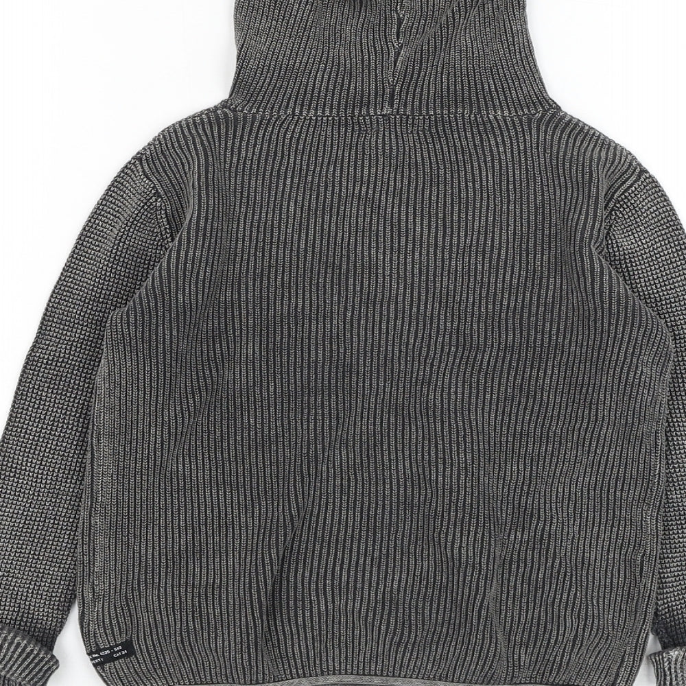 River Island Boys Grey  Cotton Pullover Hoodie Size 2-3 Years  Pullover