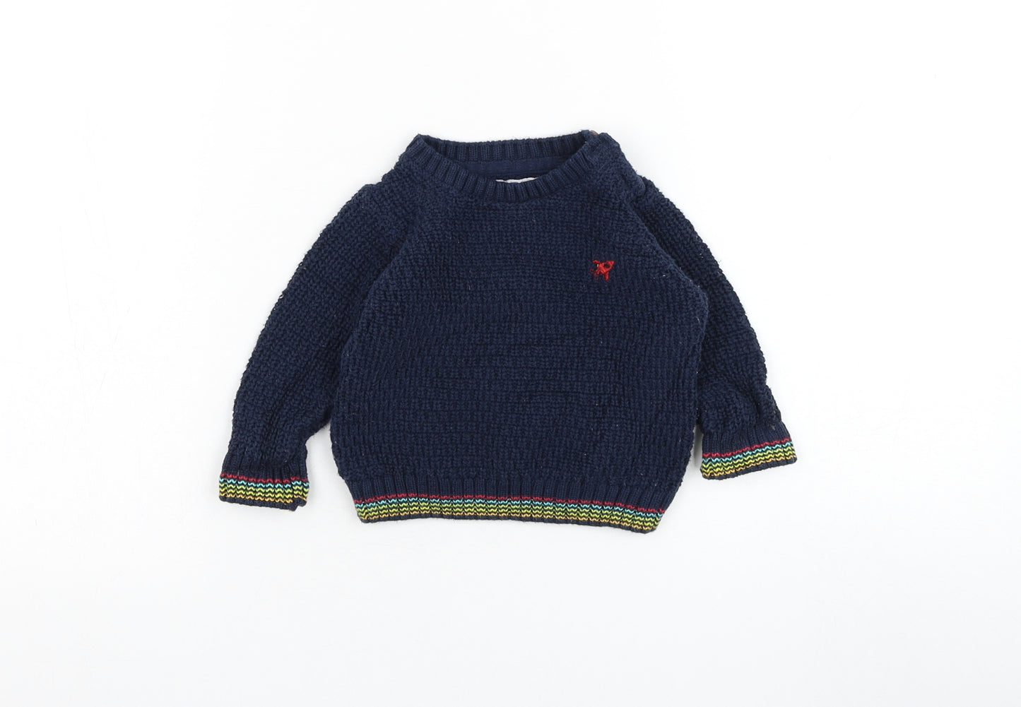 F&F Boys Blue  Cotton Pullover Jumper Size 3-6 Months  Pullover