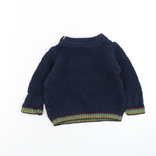 F&F Boys Blue  Cotton Pullover Jumper Size 3-6 Months  Pullover