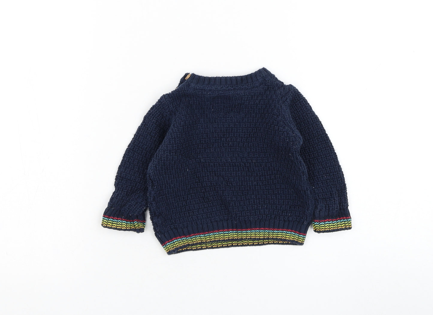 F&F Boys Blue  Cotton Pullover Jumper Size 3-6 Months  Pullover