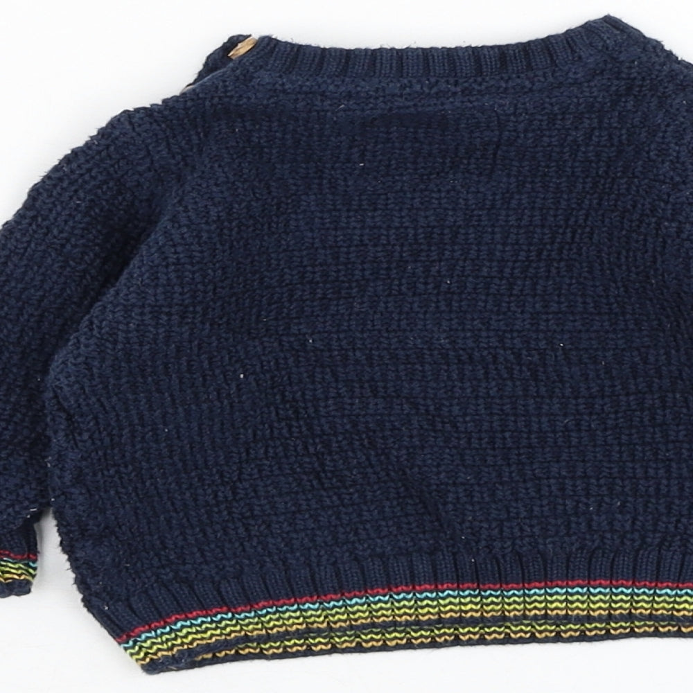 F&F Boys Blue  Cotton Pullover Jumper Size 3-6 Months  Pullover