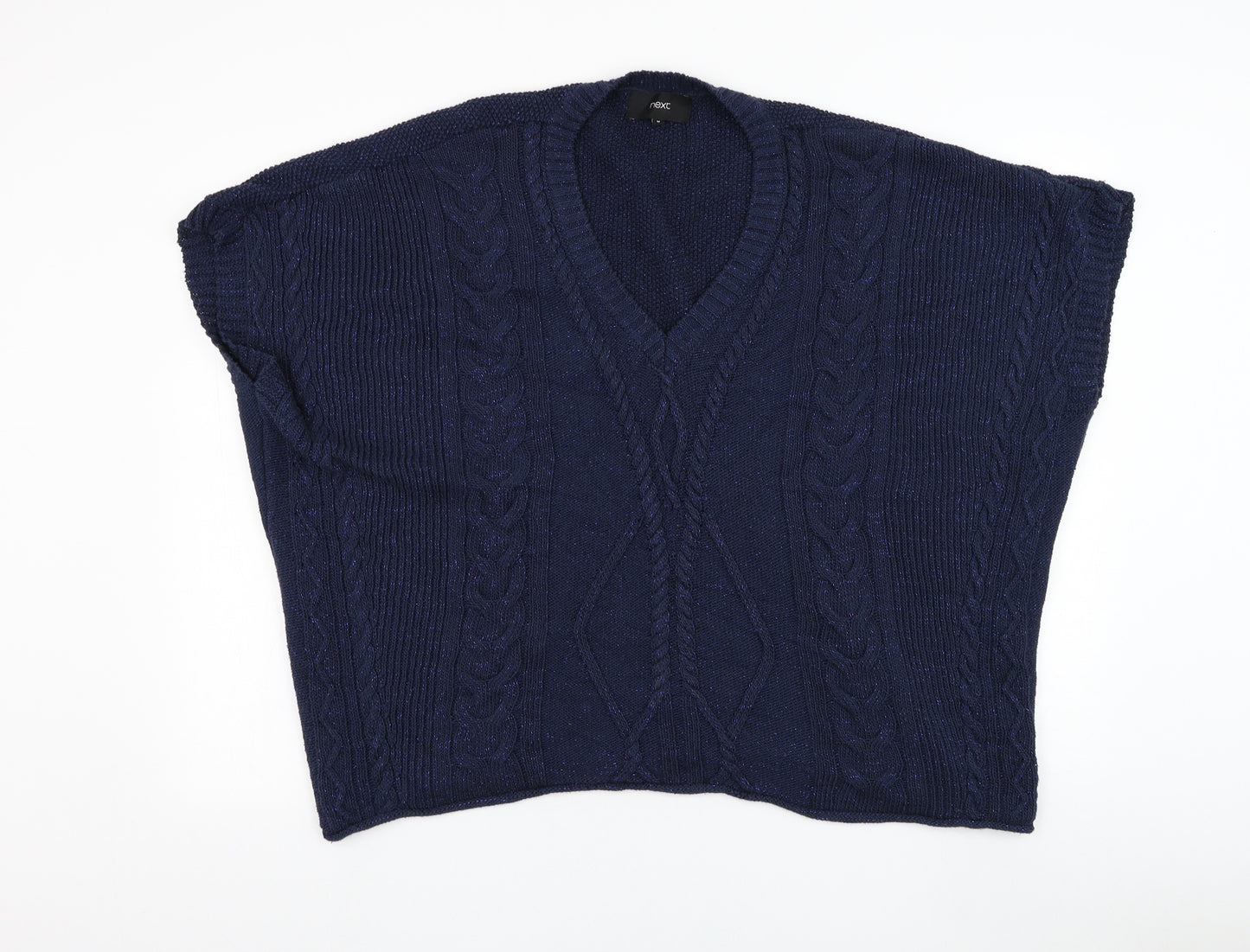 NEXT Womens Blue V-Neck  Cotton Vest Jumper Size M