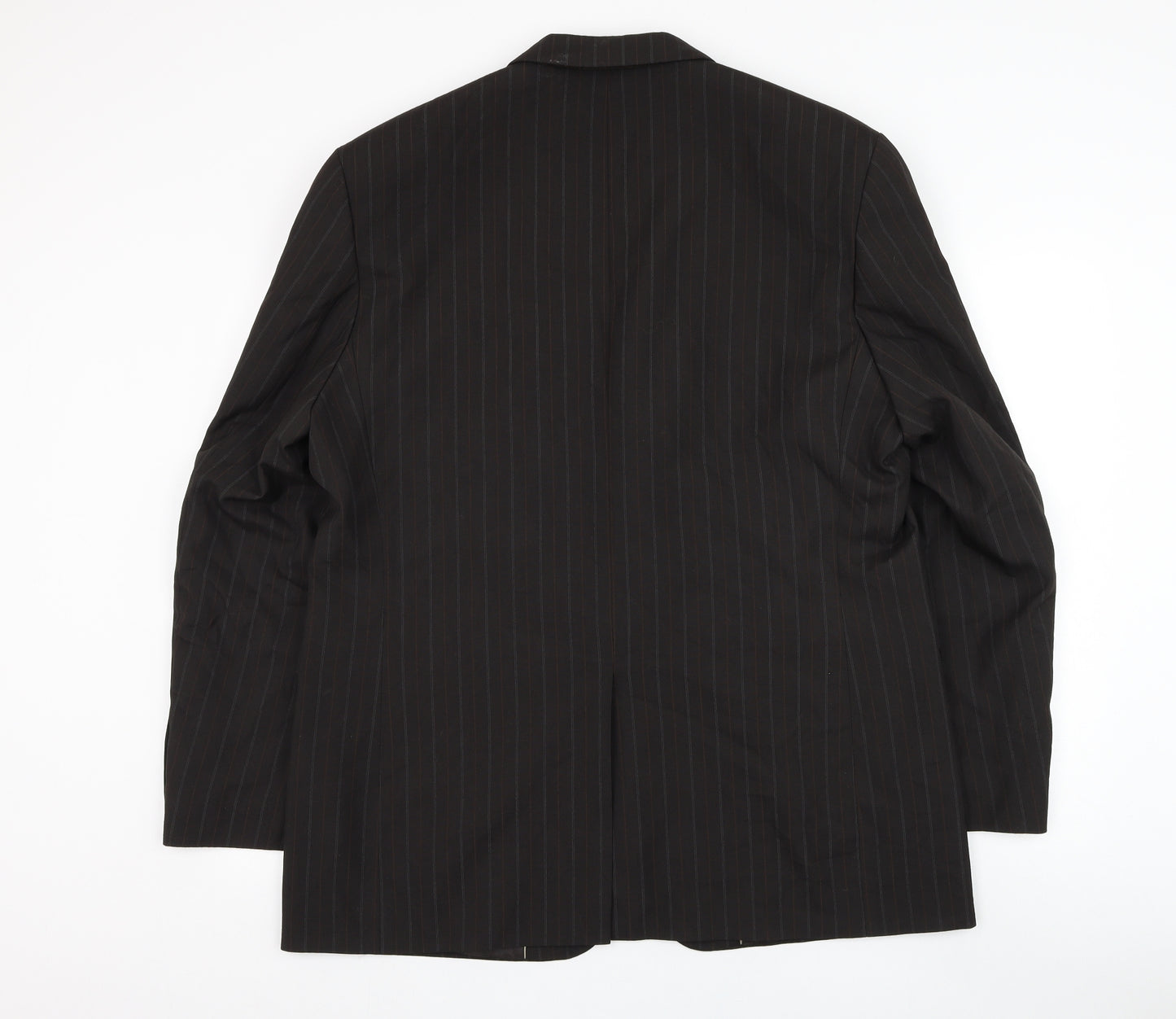 F&F Mens Brown Striped Polyester Jacket Suit Jacket Size 46