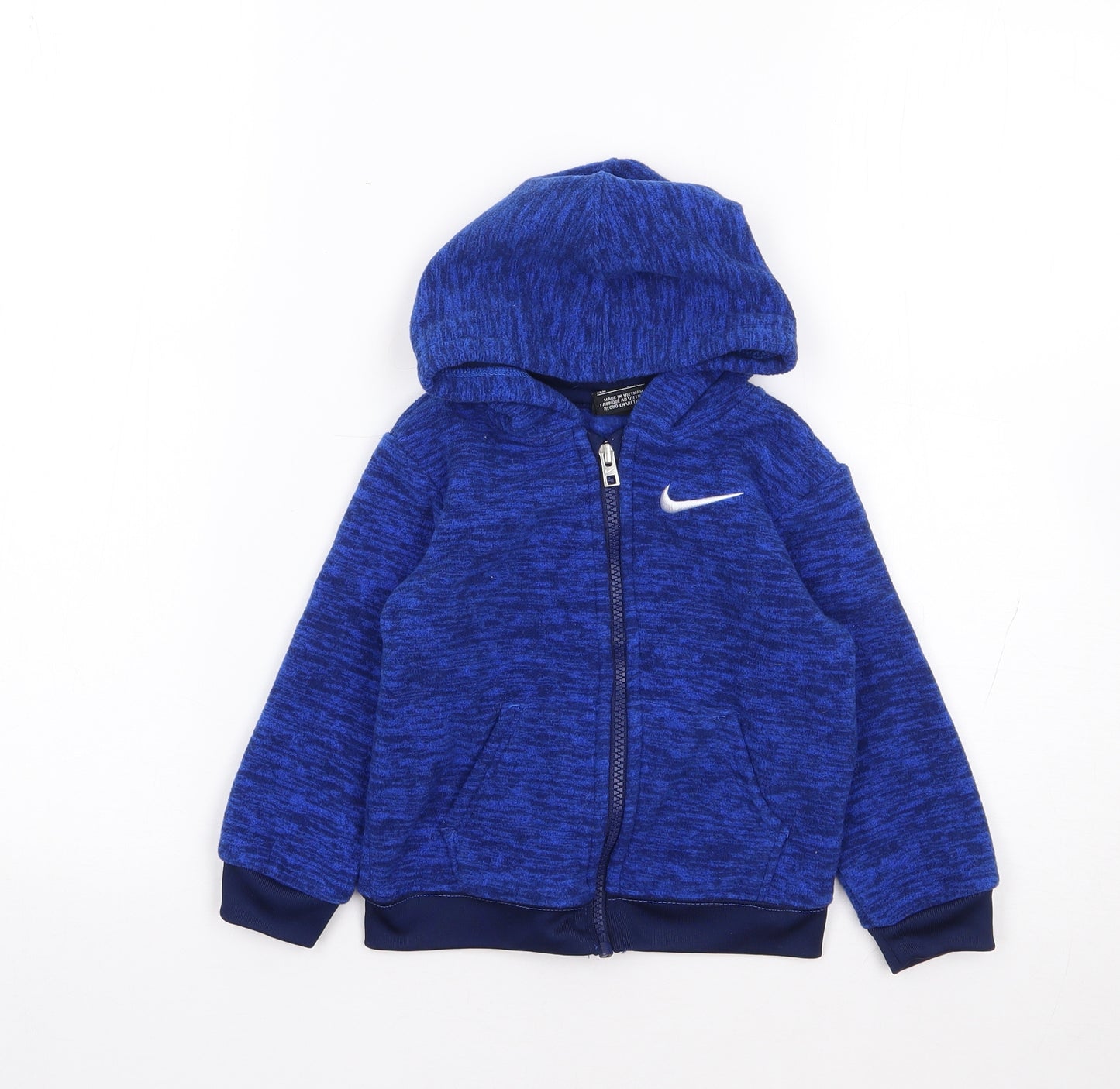 Nike Boys Blue  Polyester Full Zip Hoodie Size 2 Years  Zip