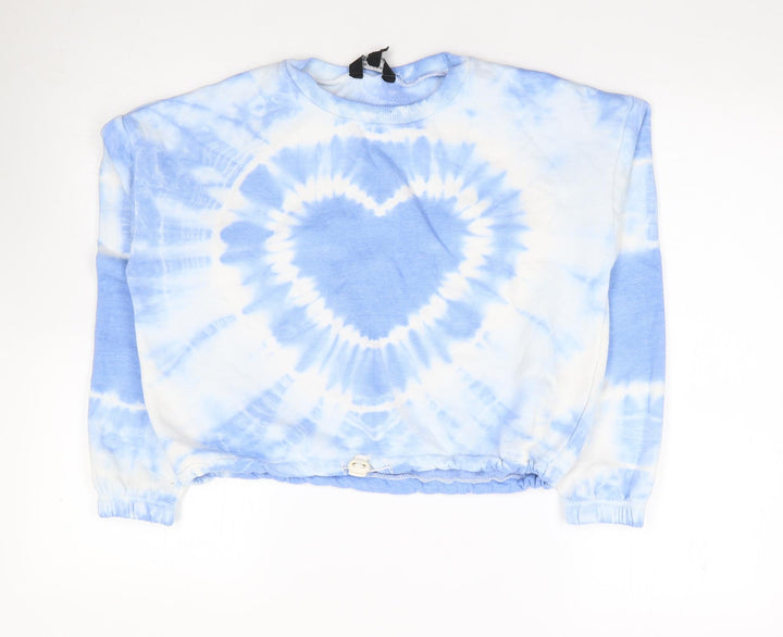 New Look  Girls Blue Geometric Polyester Pullover Sweatshirt Size 14-15 Years  Pullover - Heart