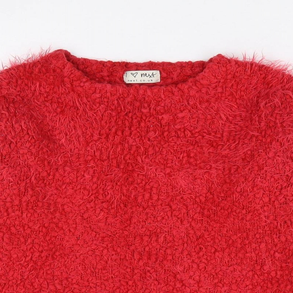 Next  Girls Red Round Neck  Polyester Pullover Jumper Size 6 Years  Pullover