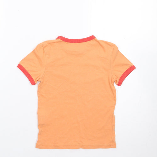 Okaidi Girls Orange  100% Cotton Jersey T-Shirt Size 3 Years Crew Neck Pullover - Surf