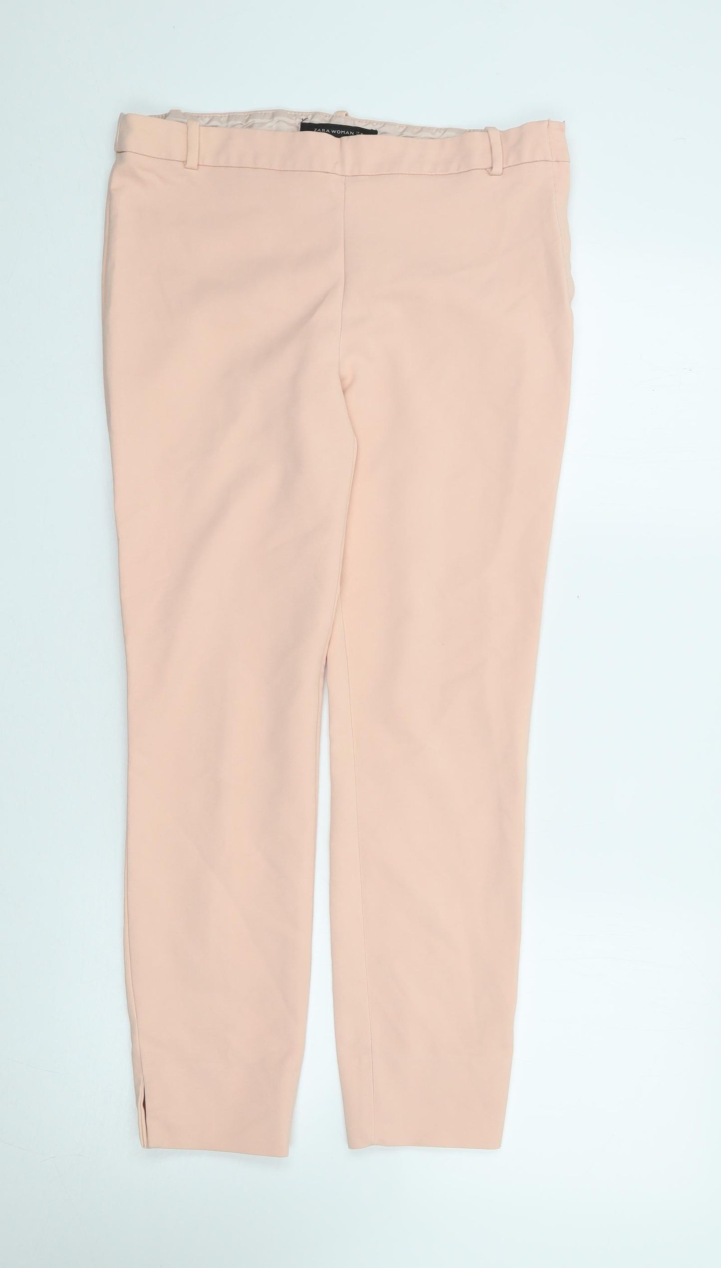 Zara Womens Pink  Polyester Trousers  Size M L27 in Regular Zip