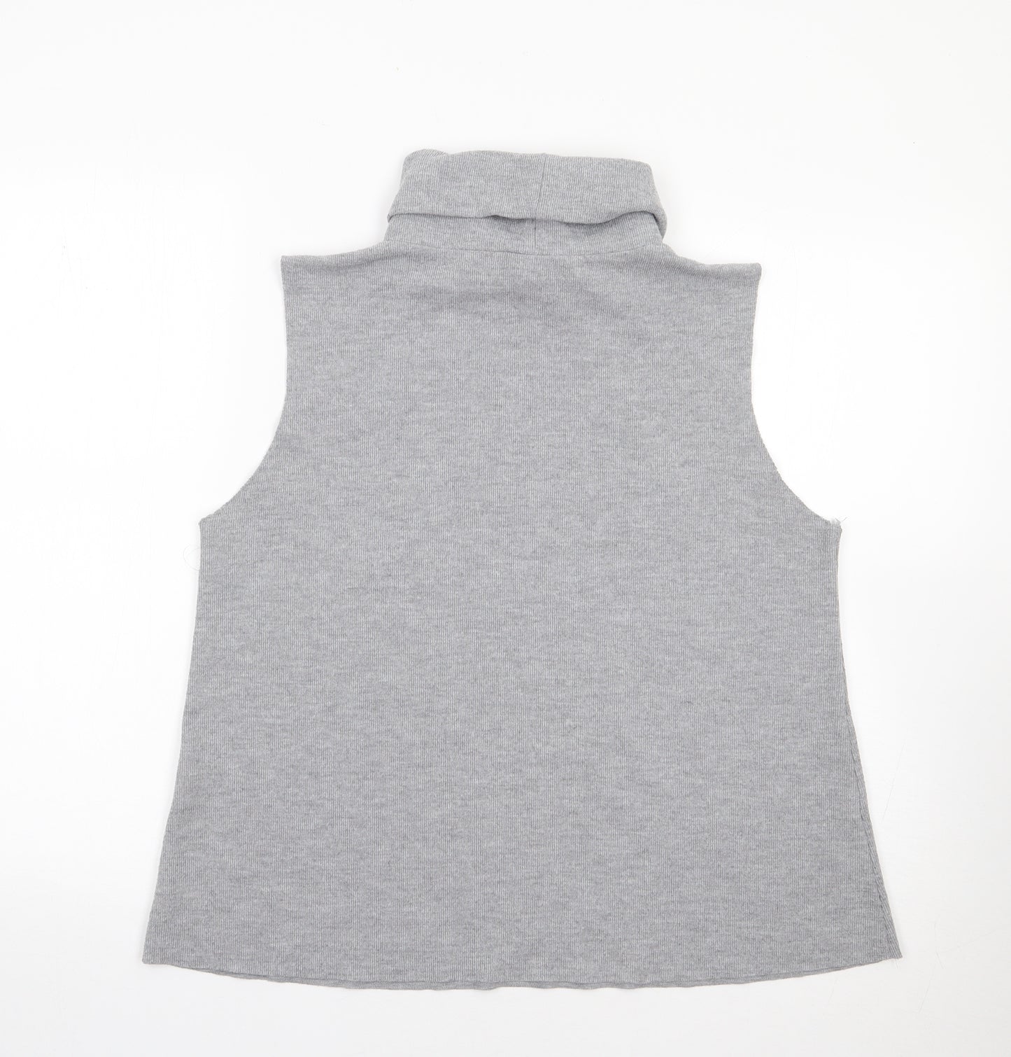 Zara Womens Grey Roll Neck  Polyester Vest Jumper Size L