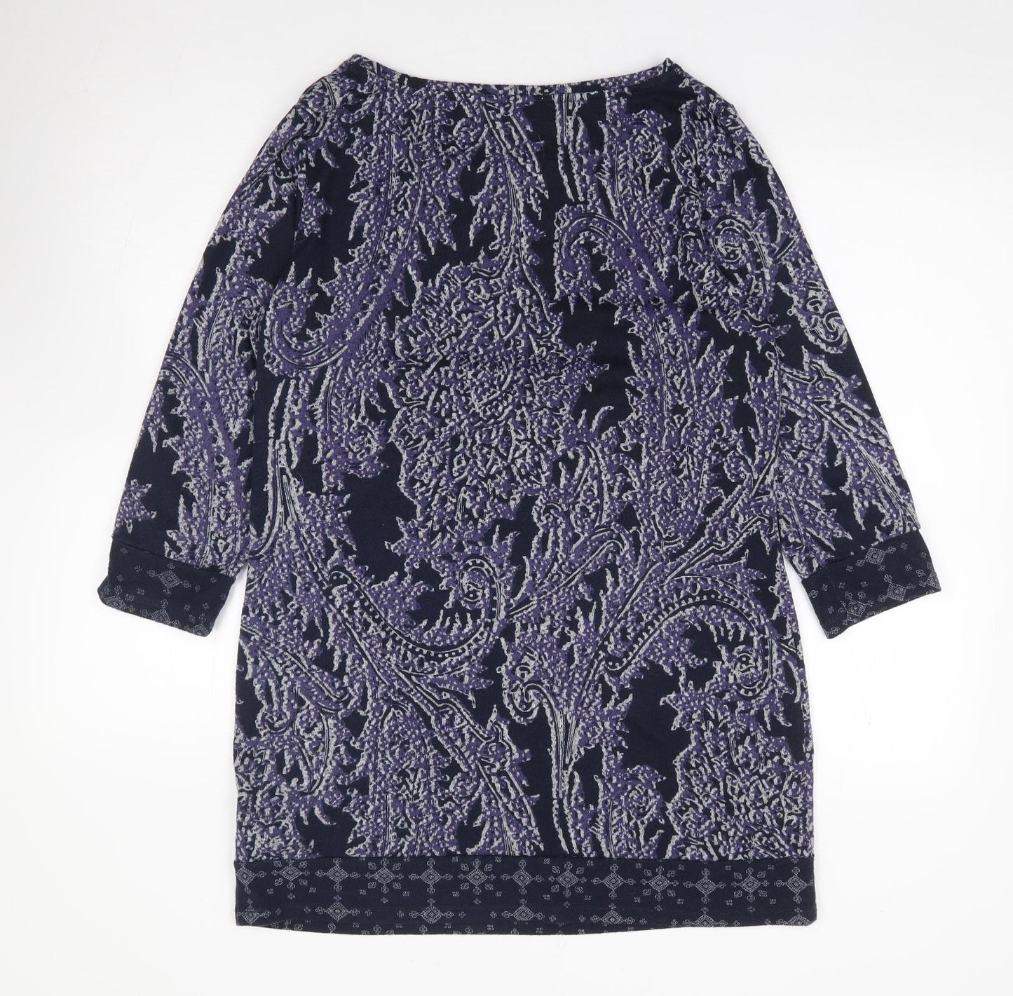 F&F Womens Purple Geometric Polyester Shift  Size 14  Round Neck Pullover
