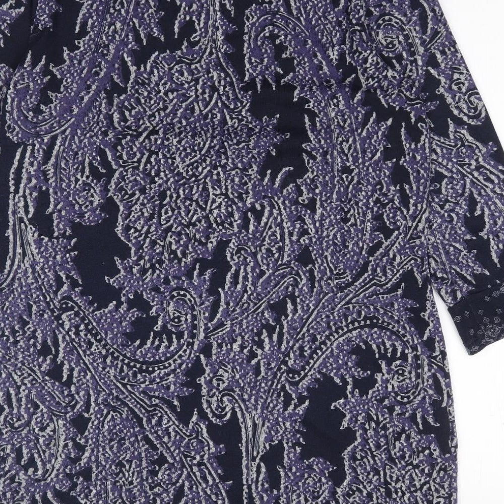 F&F Womens Purple Geometric Polyester Shift  Size 14  Round Neck Pullover