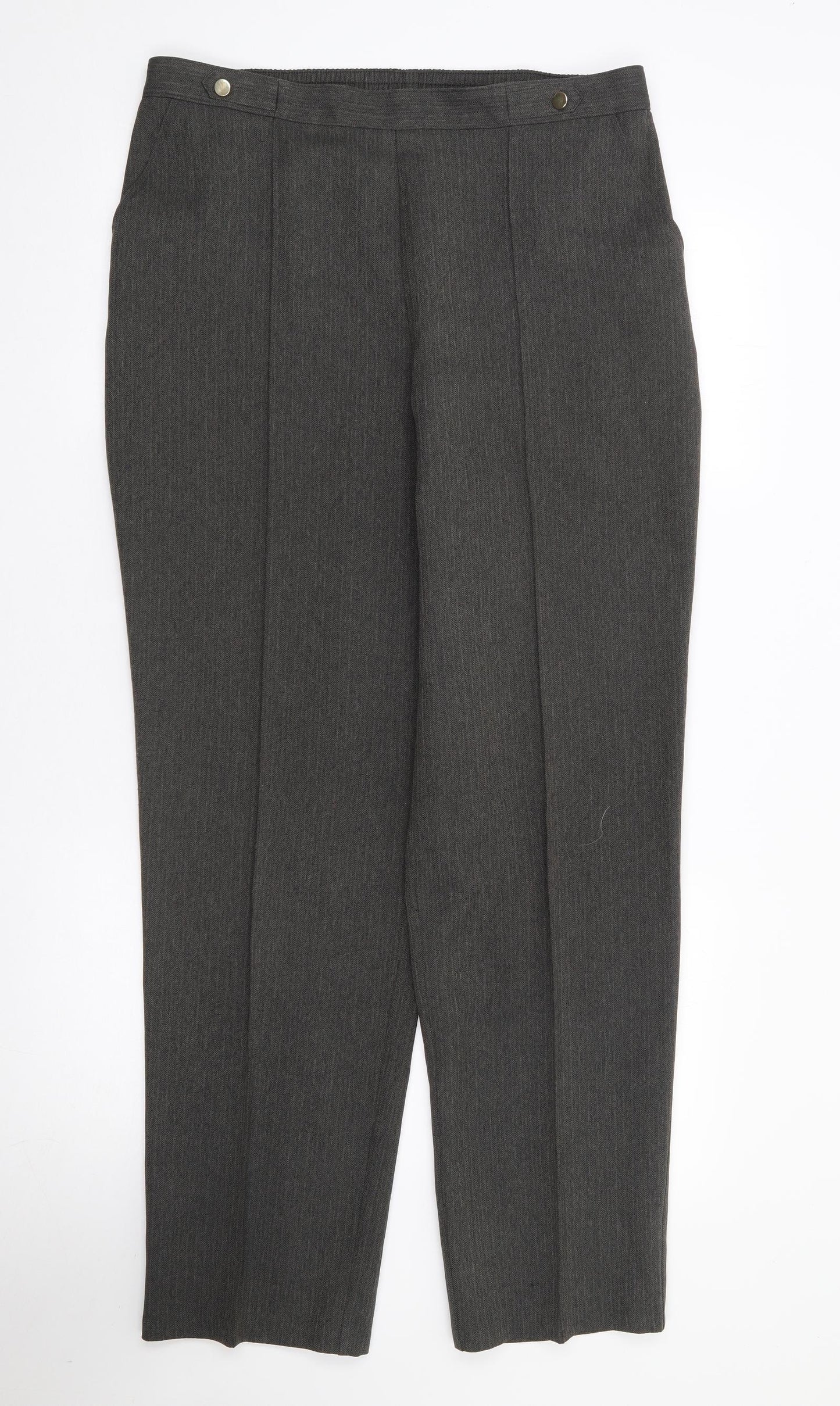 Marks and Spencer Womens Brown  Polyester Trousers  Size 14 L33 in Regular
