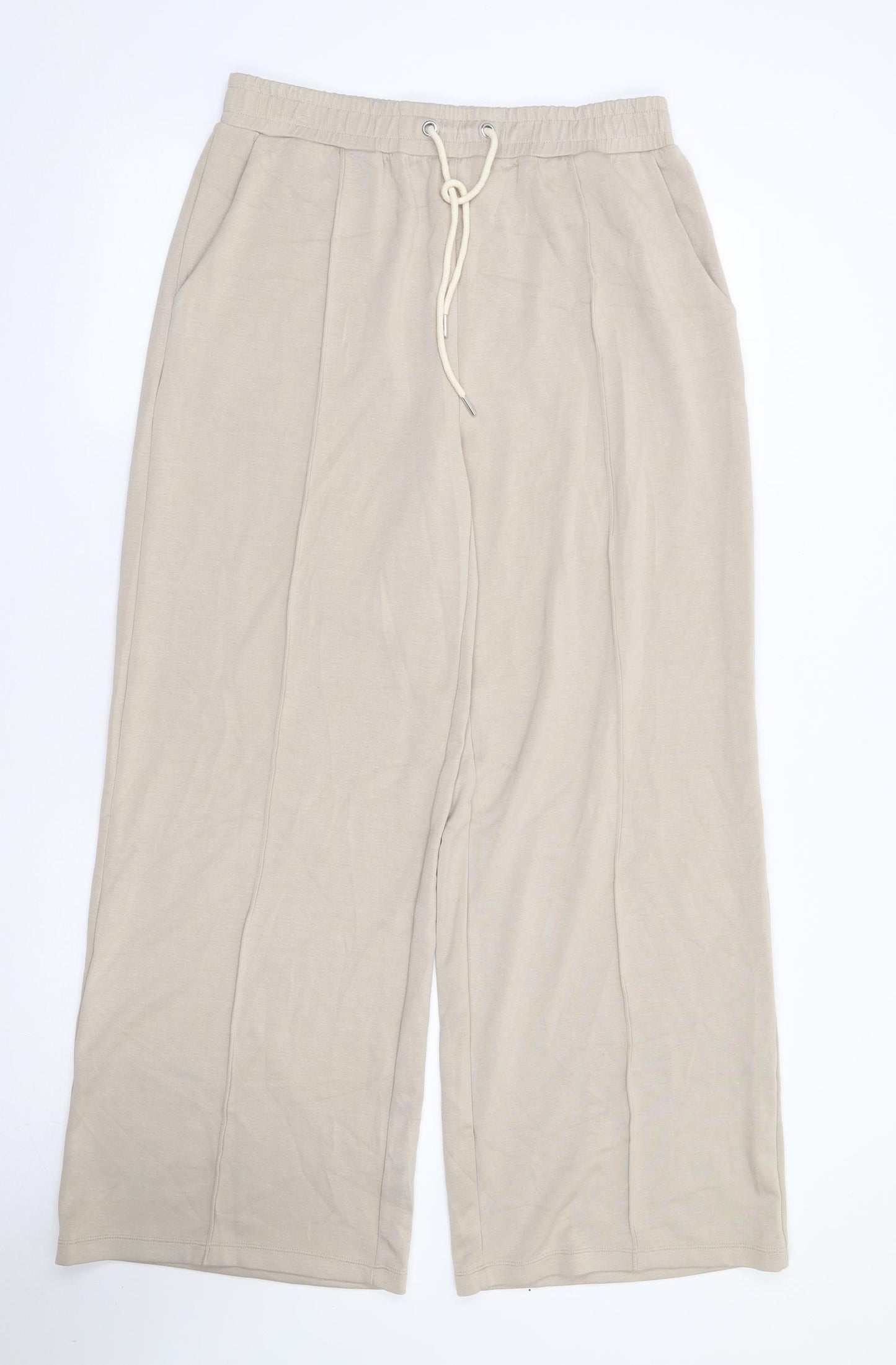F&F Womens Beige  Polyamide Sweatpants Trousers Size 12 L30 in Regular Drawstring
