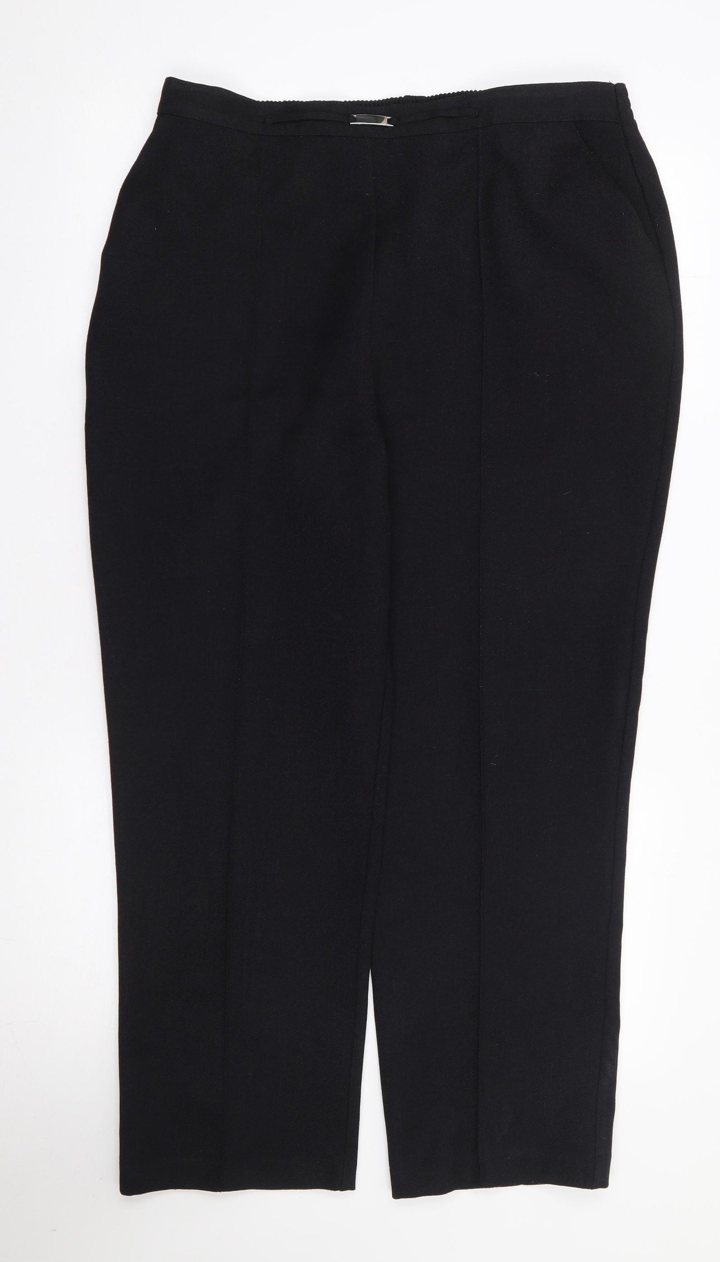 Papaya Womens Black  Polyester Trousers  Size 16 L29 in Regular