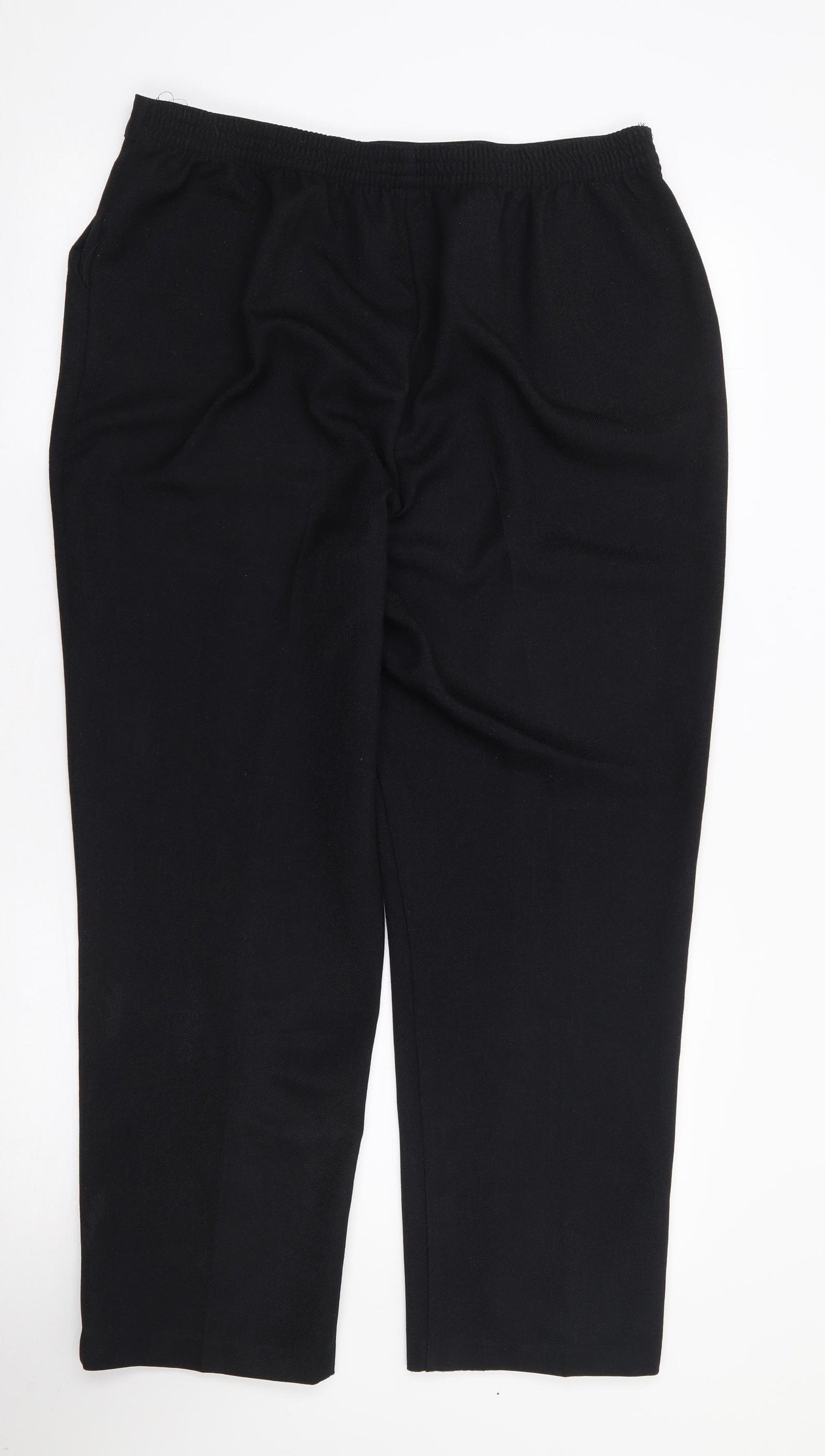 Papaya Womens Black  Polyester Trousers  Size 16 L29 in Regular