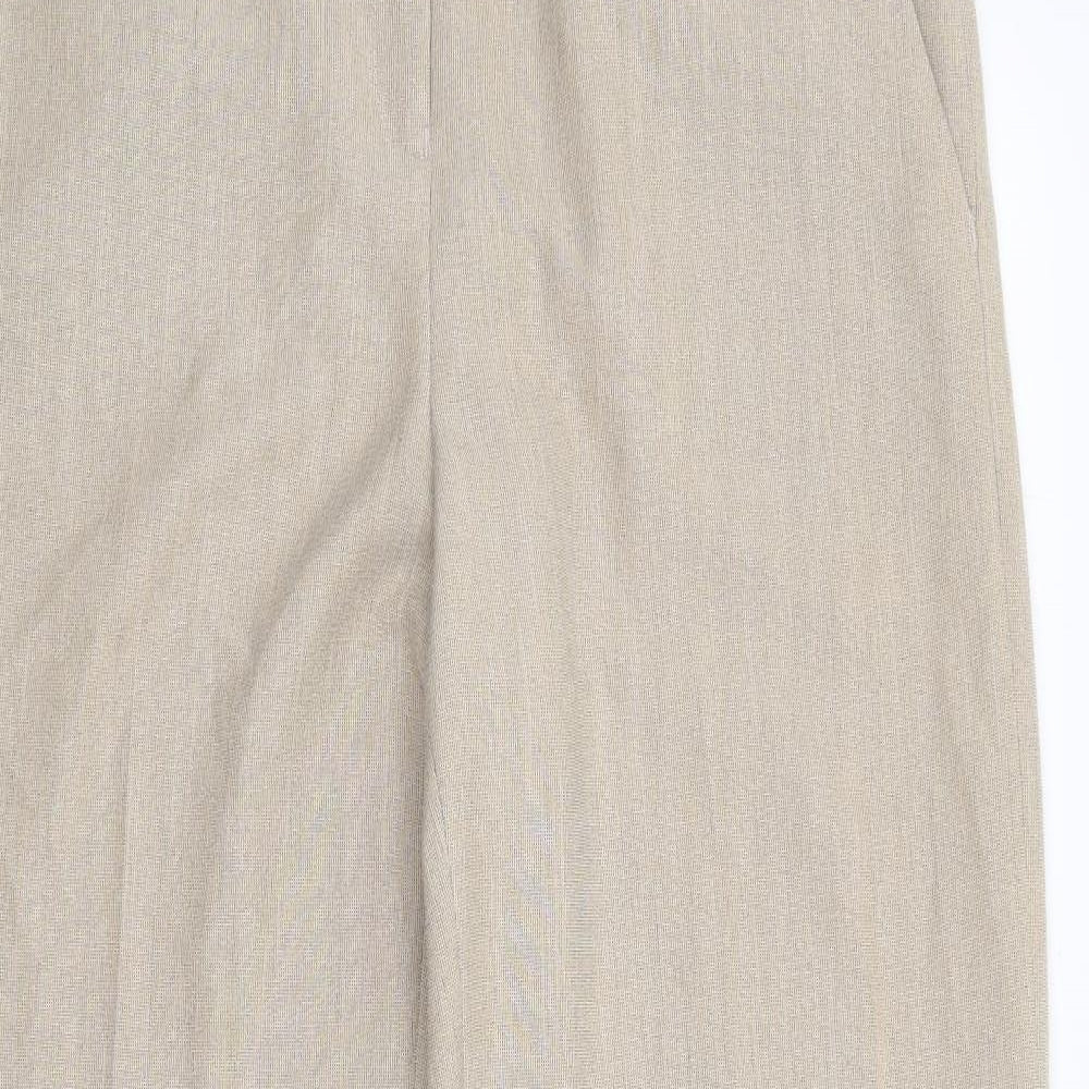 George Womens Beige  Polyester Trousers  Size 12 L34 in Regular Zip