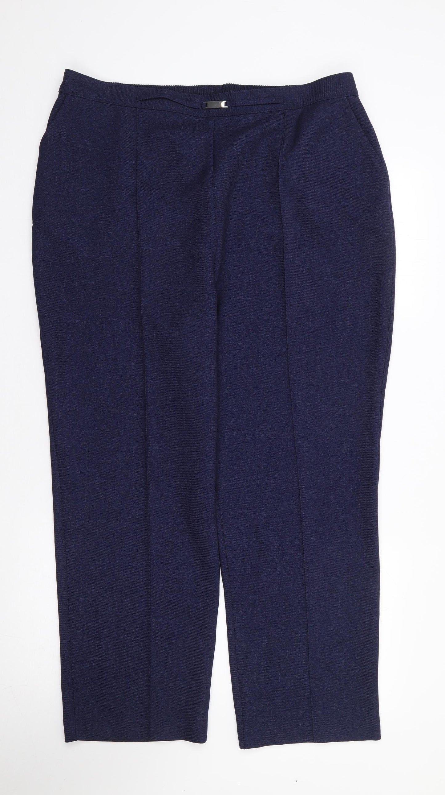Papaya Womens Blue  Polyester Trousers  Size 18 L27 in Regular