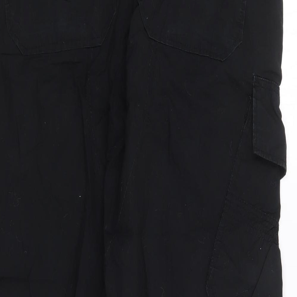 F&F Womens Black  Cotton Cargo Trousers Size 32 L30 in Regular Zip
