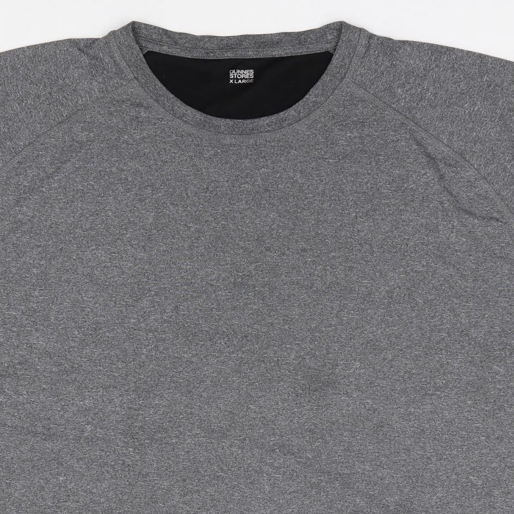 Dunnes Mens Grey  Polyester Jersey T-Shirt Size XL Crew Neck Pullover