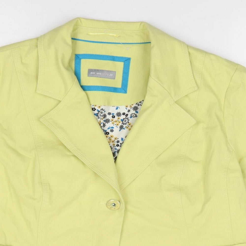 Per Una Womens Yellow   Jacket  Size 20  Button