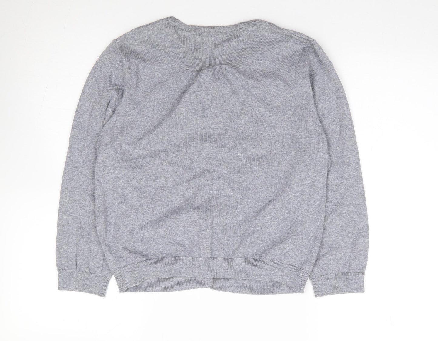 Boden Womens Grey Round Neck  Cotton Cardigan Jumper Size 16