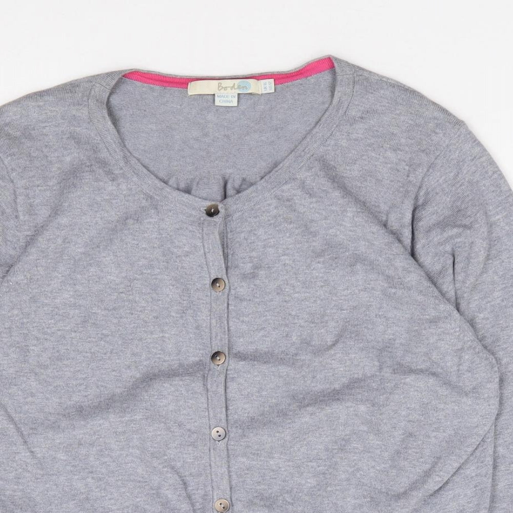 Boden Womens Grey Round Neck  Cotton Cardigan Jumper Size 16