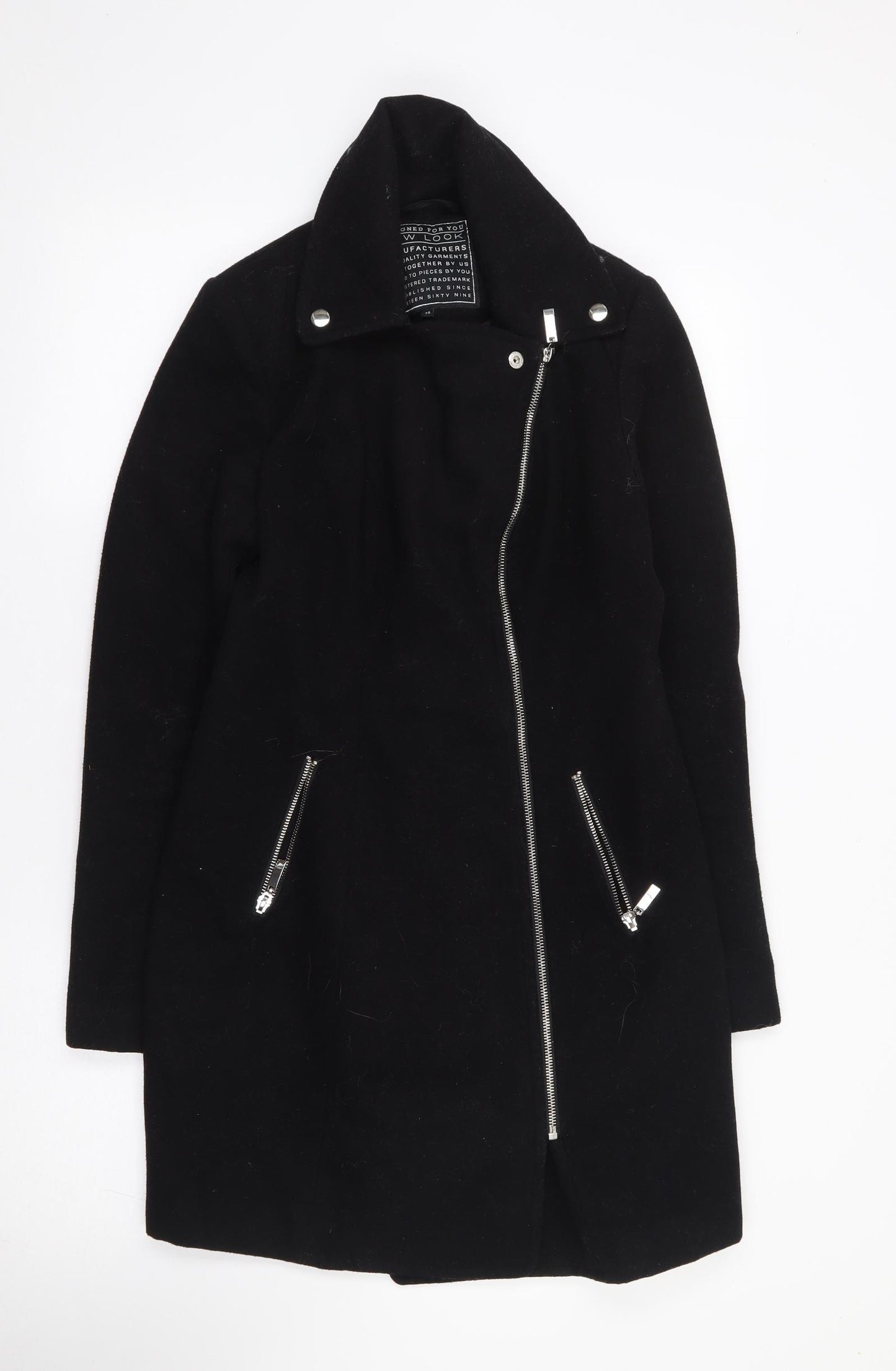 New Look  Womens Black   Jacket Coat Size 10  Zip