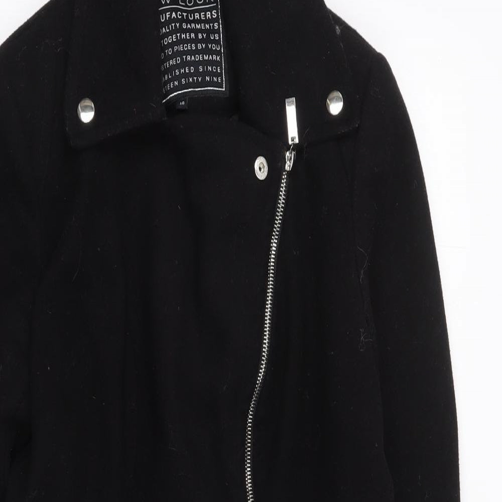 New Look  Womens Black   Jacket Coat Size 10  Zip
