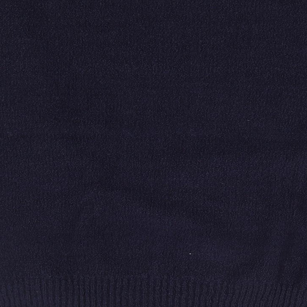 Poppy Womens Blue Crew Neck  Acrylic Pullover Jumper Size 38