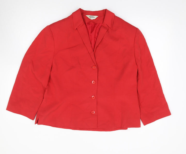 Whimsy Womens Red Polyester Jacket Suit Jacket Size 16