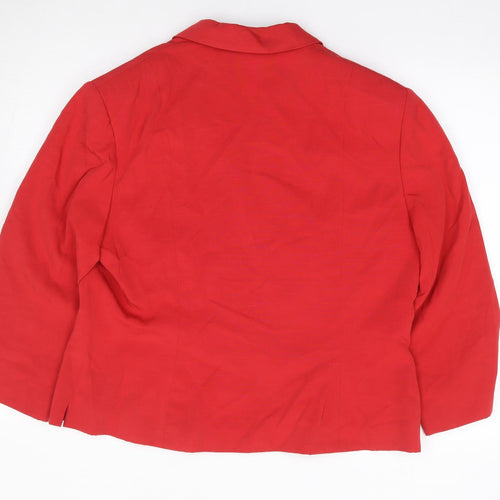 Whimsy Womens Red  Polyester Jacket Suit Jacket Size 16