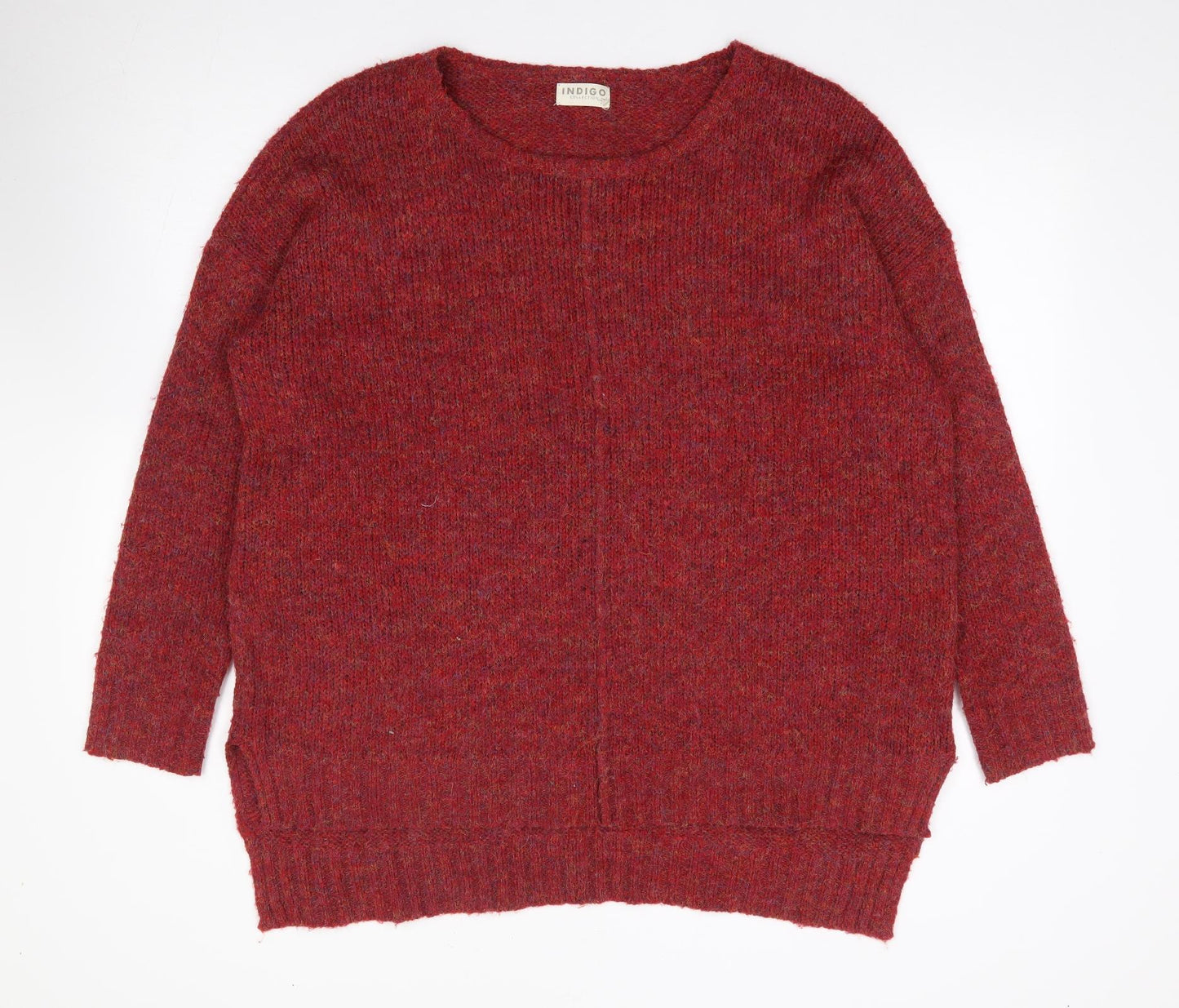 Marks and Spencer Womens Red Round Neck  Polyester Pullover Jumper Size L