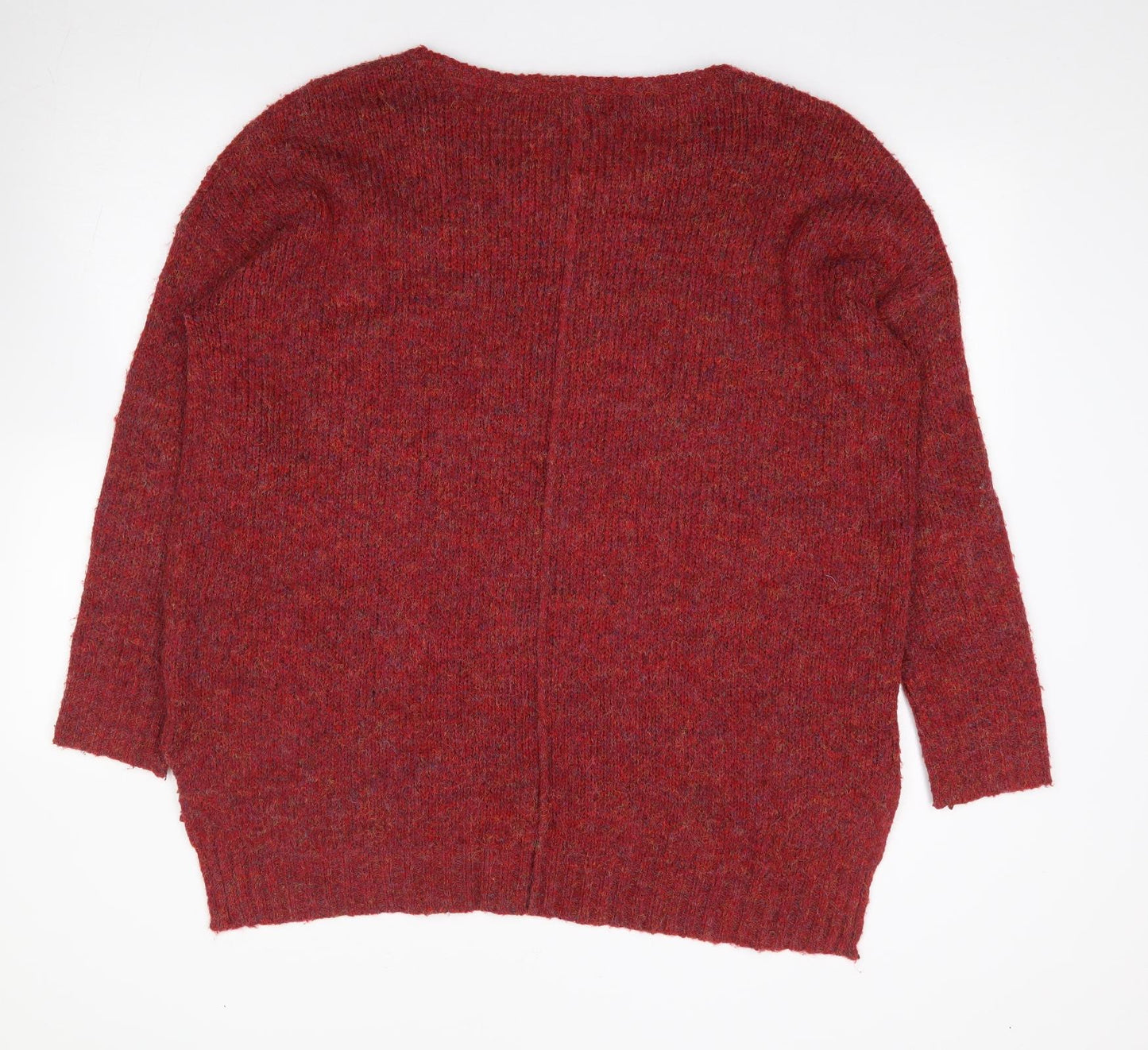 Marks and Spencer Womens Red Round Neck  Polyester Pullover Jumper Size L
