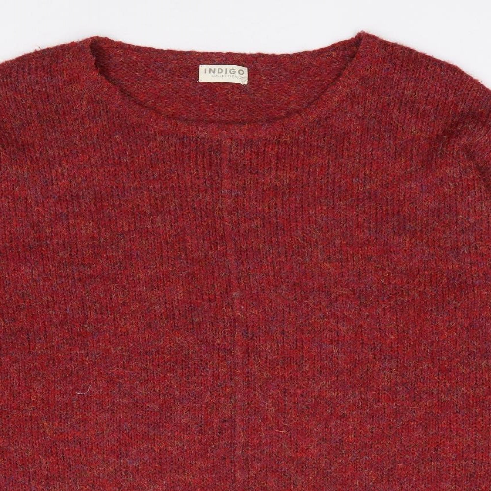 Marks and Spencer Womens Red Round Neck  Polyester Pullover Jumper Size L