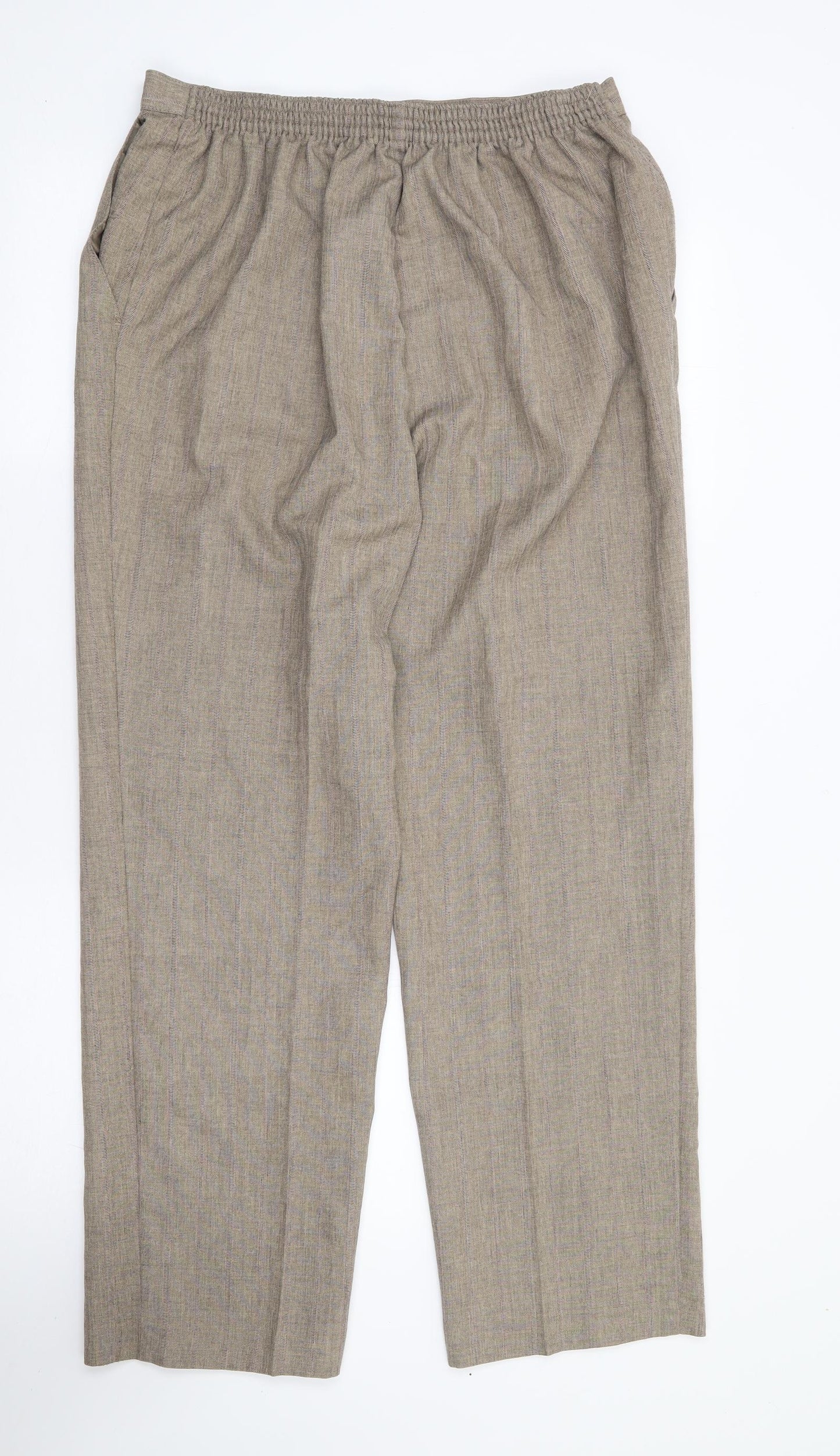 Marks and Spencer Womens Brown  Polyester Trousers  Size 18 L29 in Regular