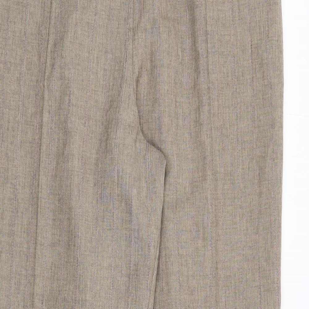 Marks and Spencer Womens Brown  Polyester Trousers  Size 18 L29 in Regular