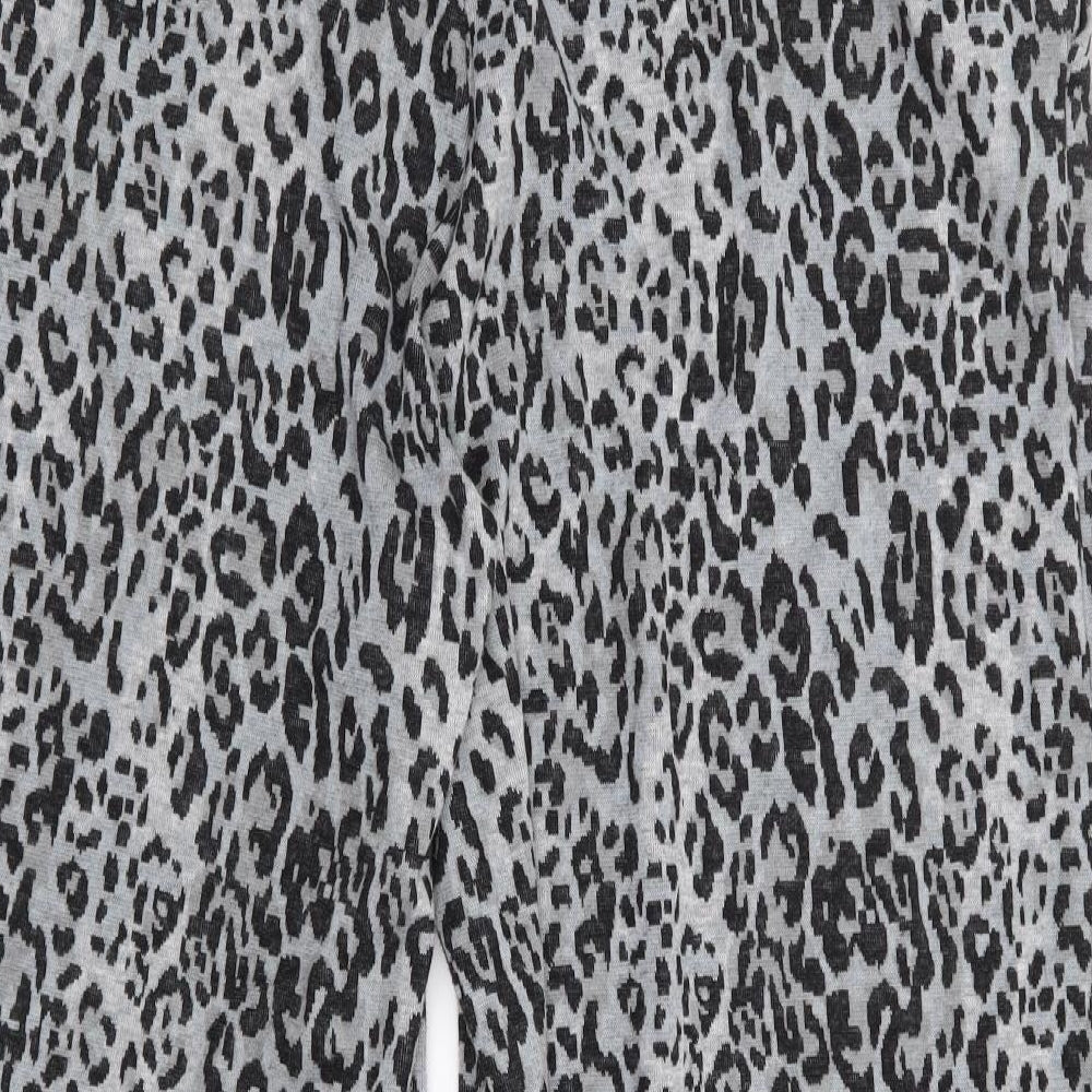 Marks and Spencer Womens Grey Animal Print Polyester Sweatpants Trousers Size 18 L27 in Regular Drawstring