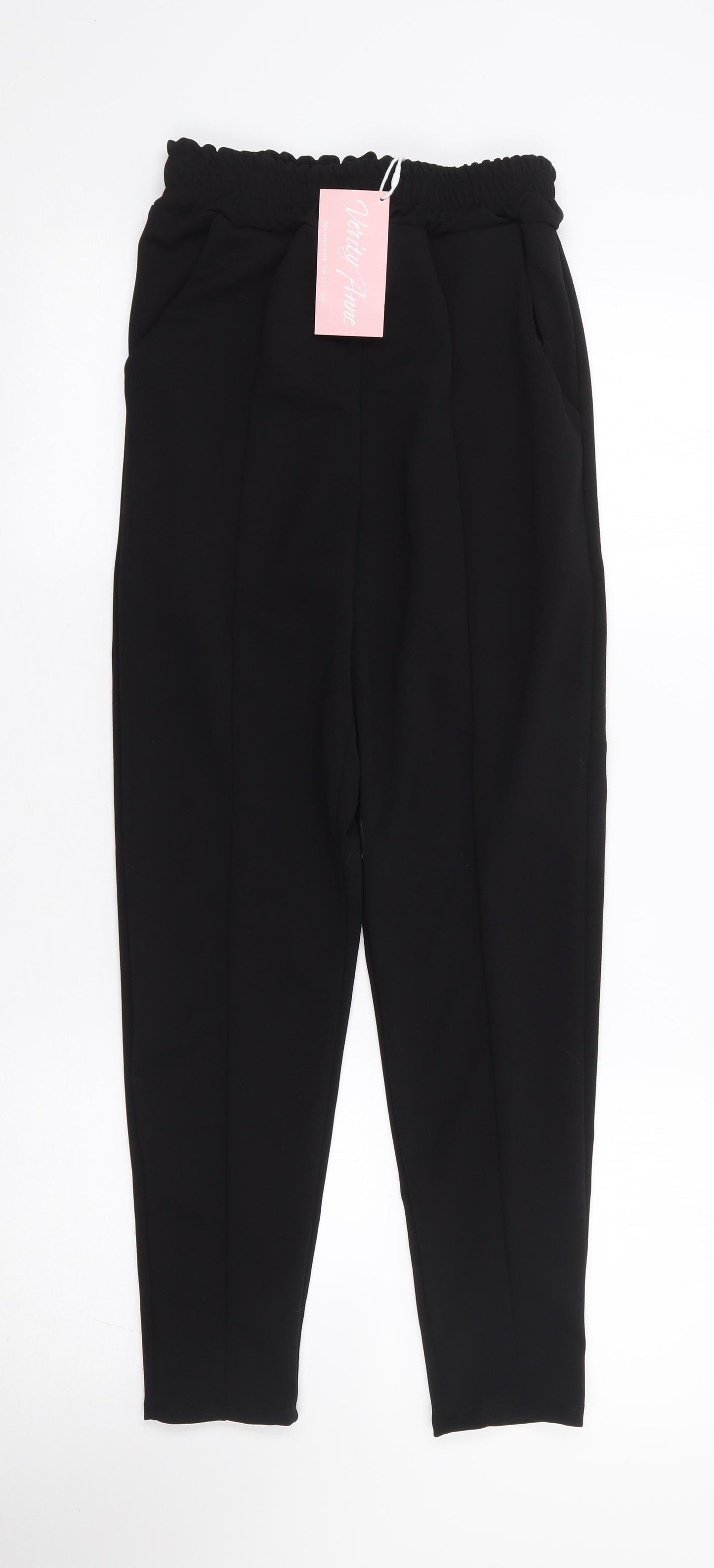 Verity Anne Womens Black  Polyester Trousers  Size XS L27 in Regular