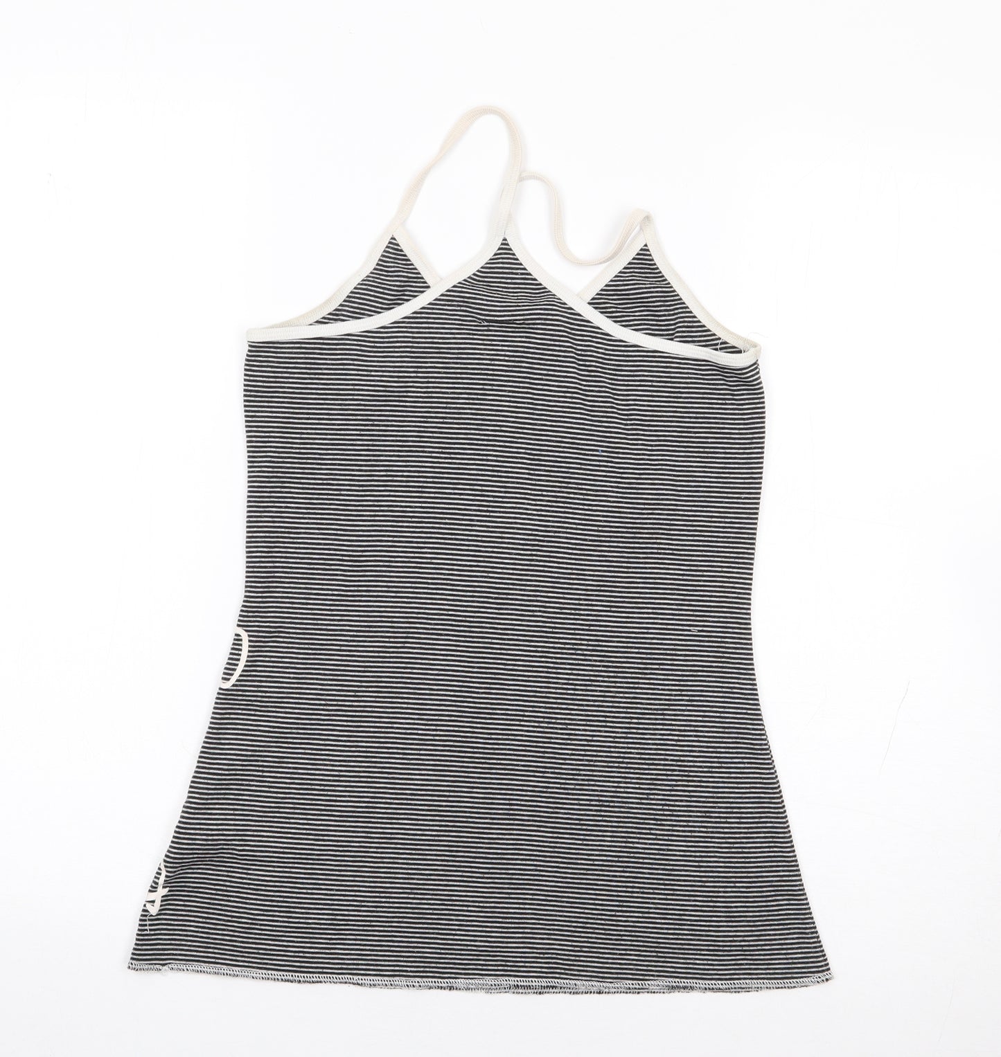 Billabong Womens Black Striped Polyester Camisole Tank Size 4 Round Neck