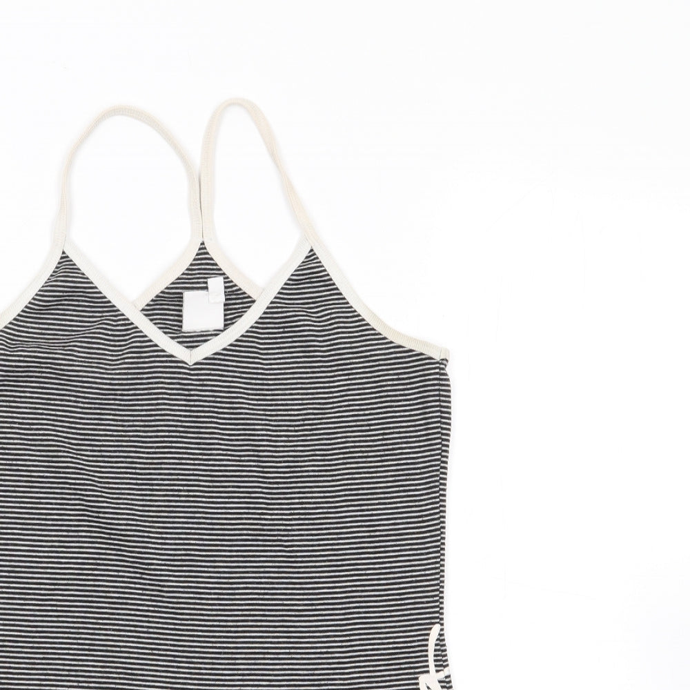 Billabong Womens Black Striped Polyester Camisole Tank Size 4 Round Neck
