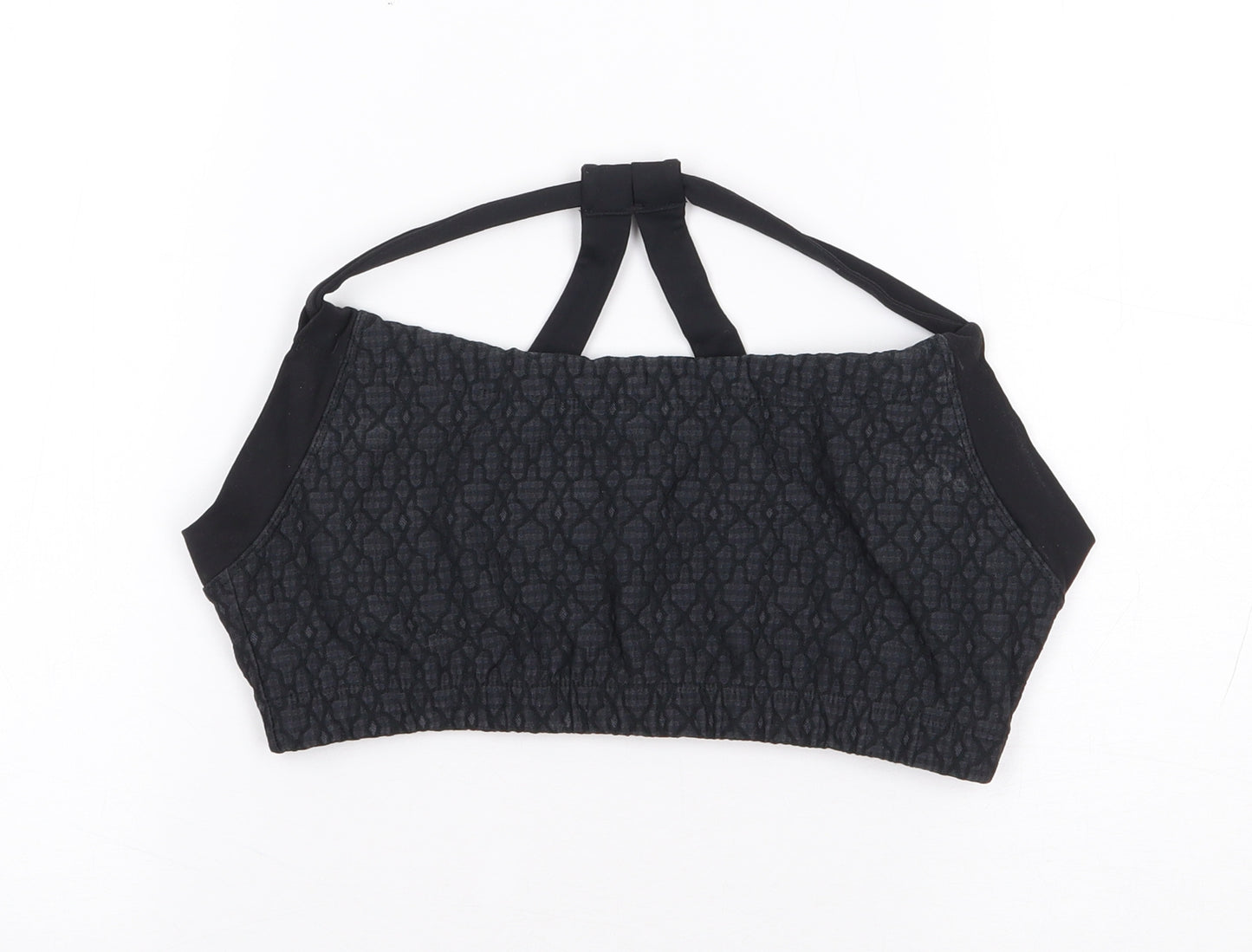 prAna Womens Grey Geometric Polyester Cropped Tank Size M Halter Pullover