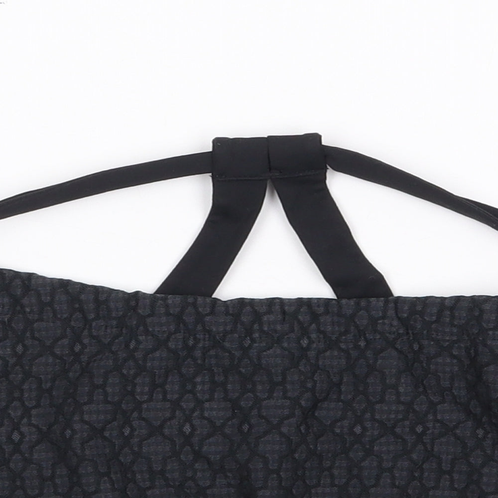 prAna Womens Grey Geometric Polyester Cropped Tank Size M Halter Pullover