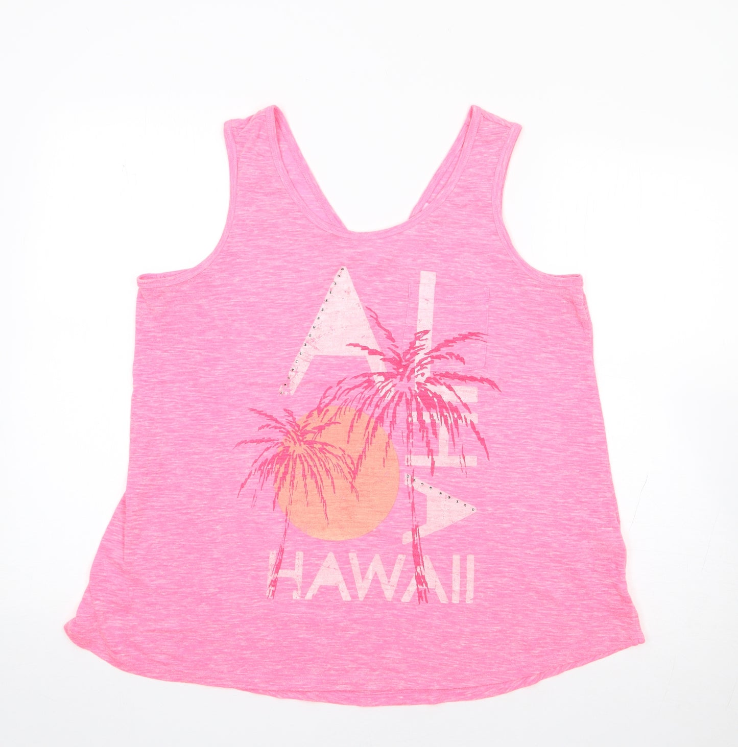 NEXT Womens Pink  Polyester Jersey Tank Size 18 Scoop Neck