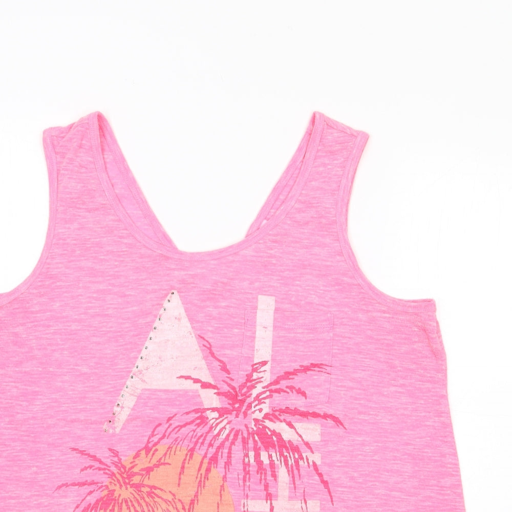 NEXT Womens Pink  Polyester Jersey Tank Size 18 Scoop Neck