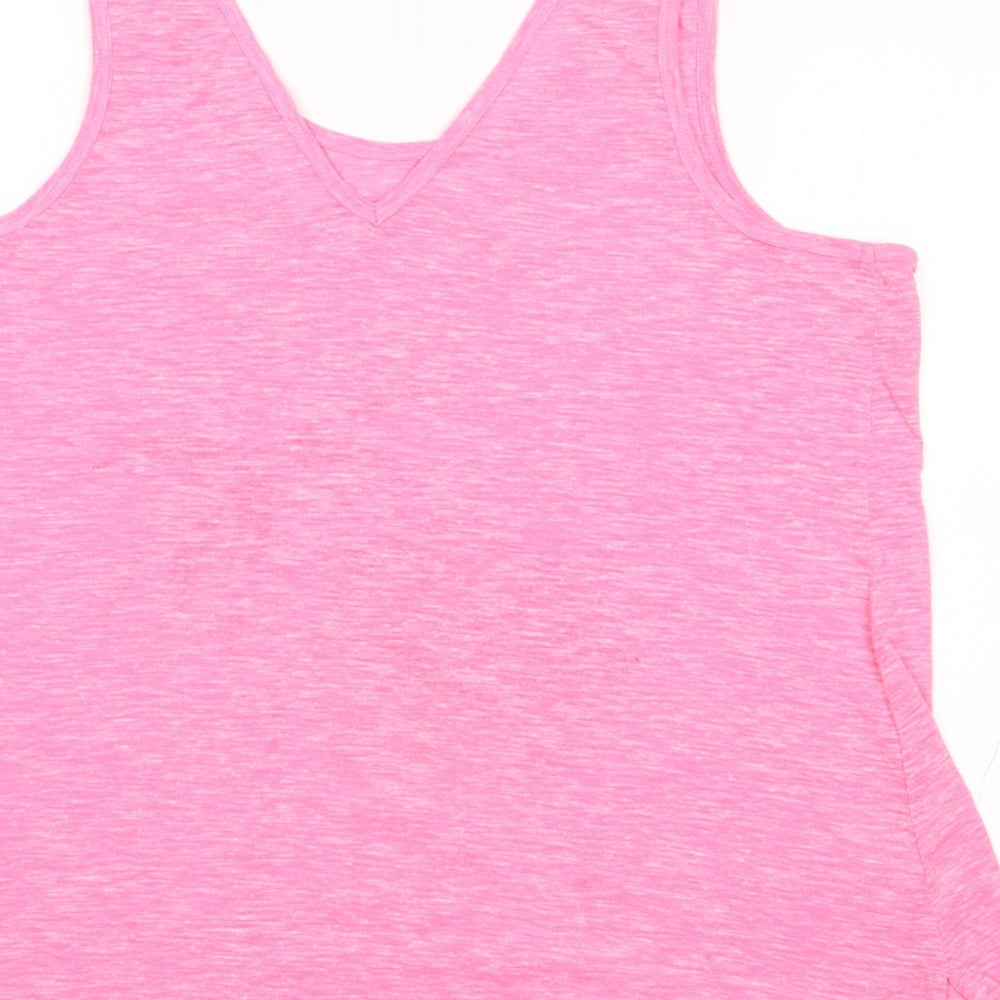 NEXT Womens Pink  Polyester Jersey Tank Size 18 Scoop Neck
