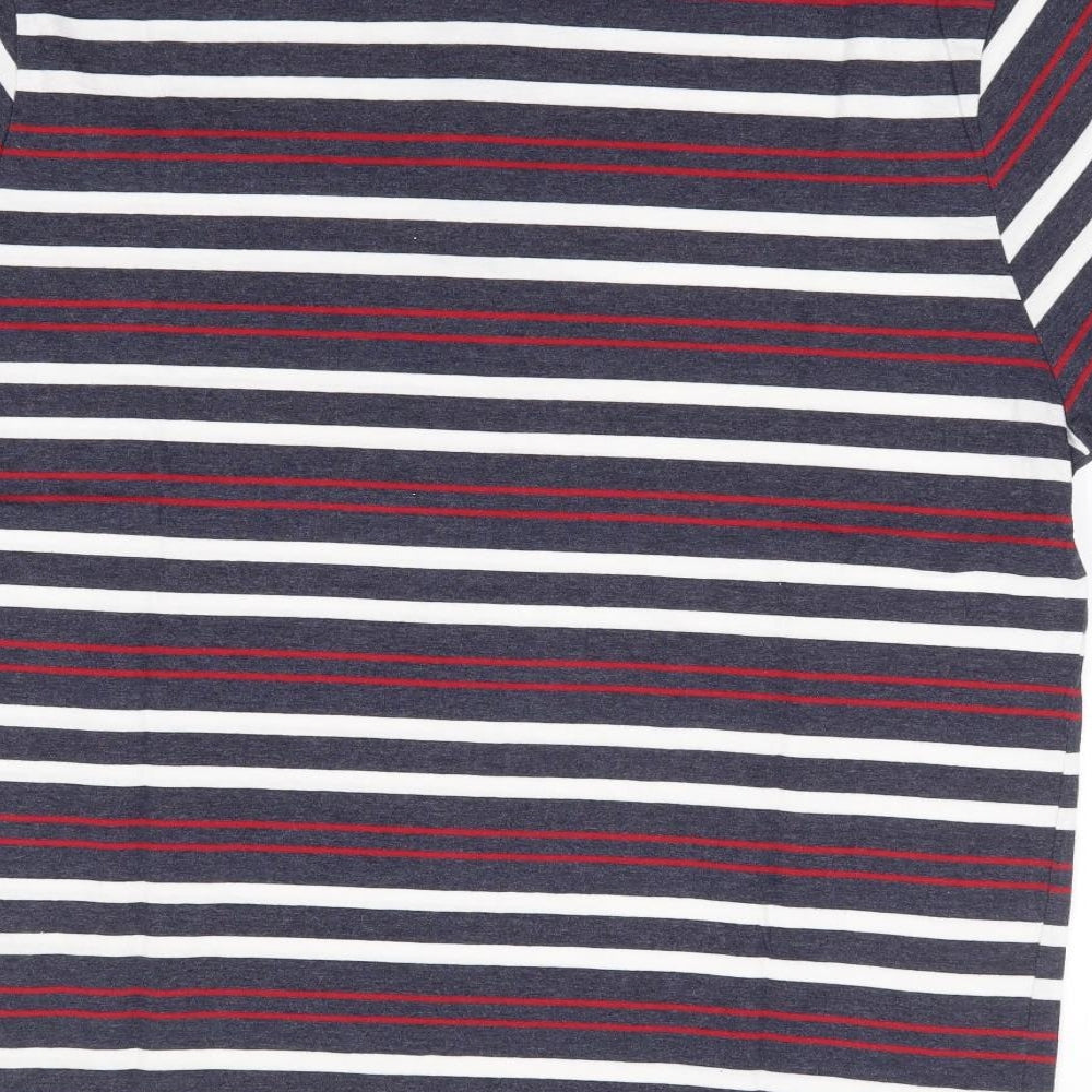 Lee Cooper Mens Blue Striped Polyester  Polo Size L Collared Pullover