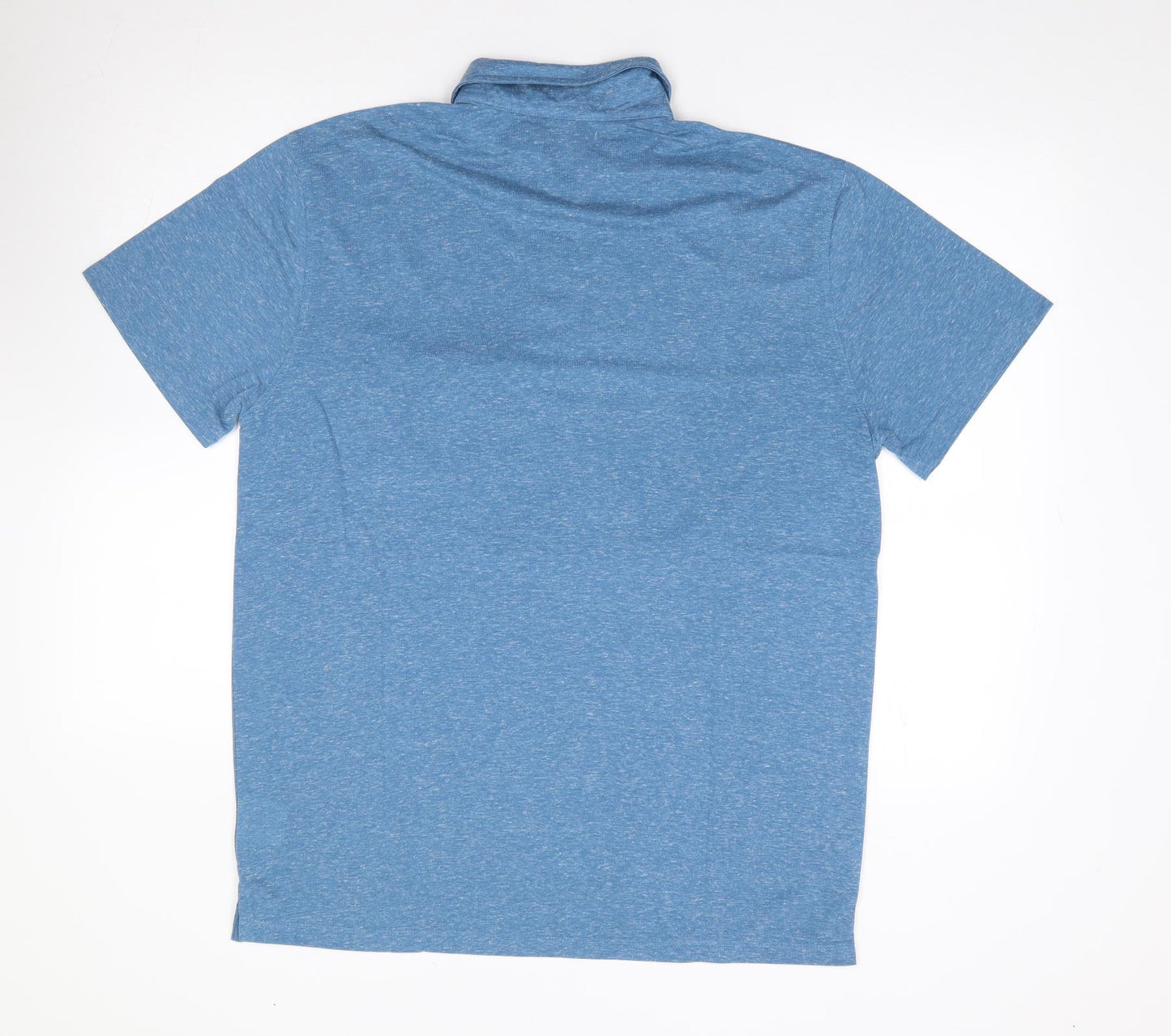 W&B Mens Blue  Polyester  Polo Size L Collared Pullover
