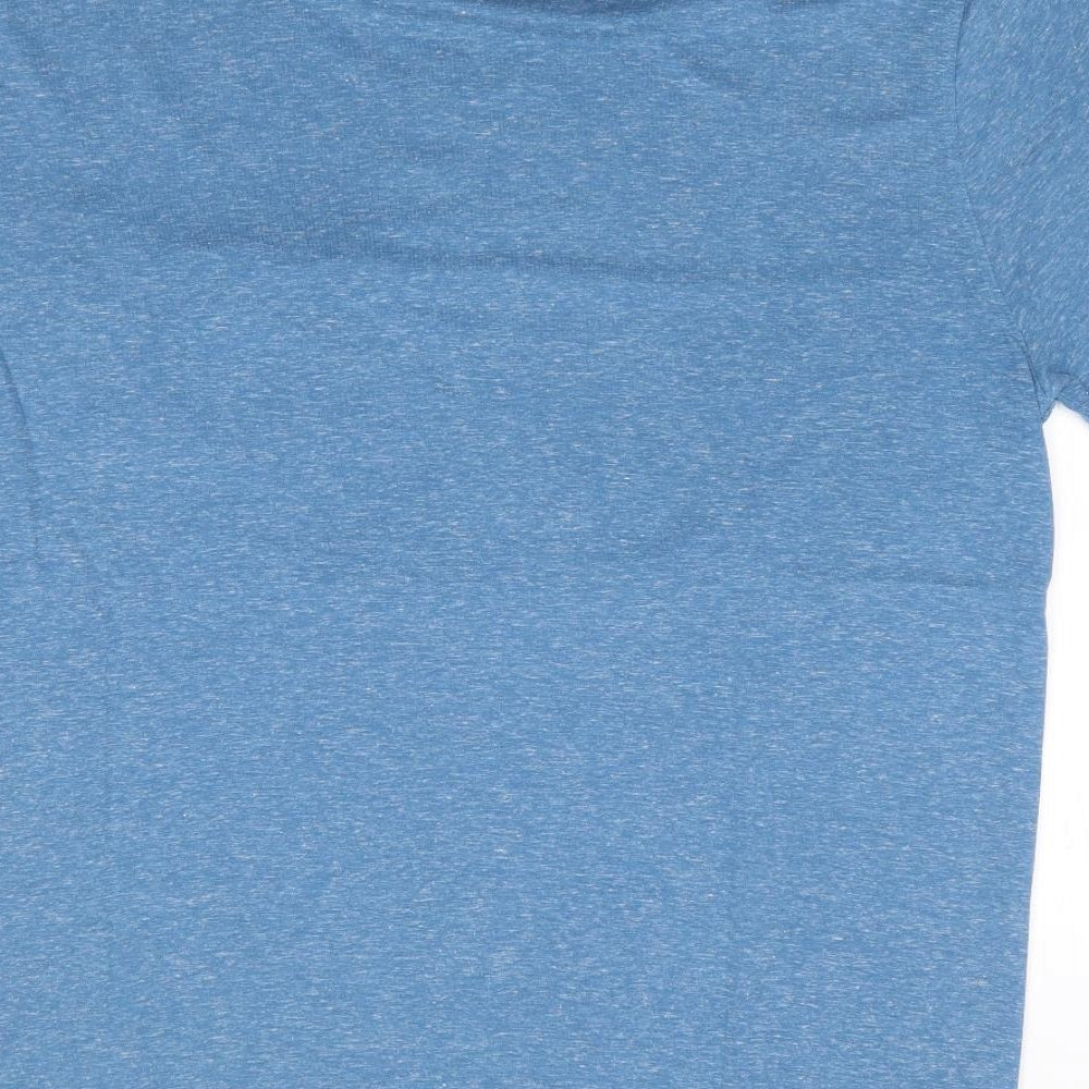 W&B Mens Blue  Polyester  Polo Size L Collared Pullover